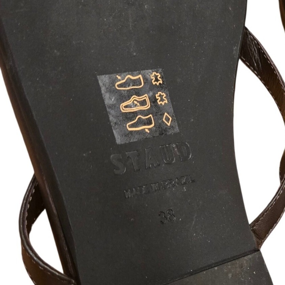 STAUD Freja Thong Slide Sandal Brown Minimalist Flip Flops Casual Leather Size 8 - Picture 5 of 5